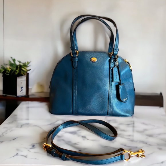 Coach Handbags - COACH Katy Satchel Aegean Blue with Crossbody Strap